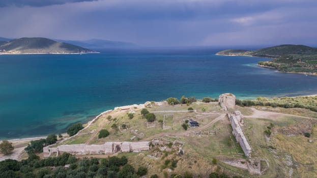 the ruins of the castle of Nea Peramos, Greece