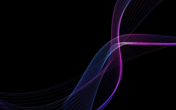 Dark abstract background with a glowing abstract waves, abstract background