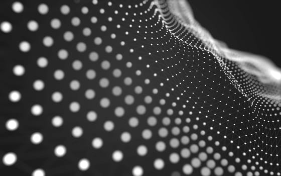 Abstract background. Molecules technology with polygonal shapes, connecting dots and lines. Connection structure. Big data visualization.