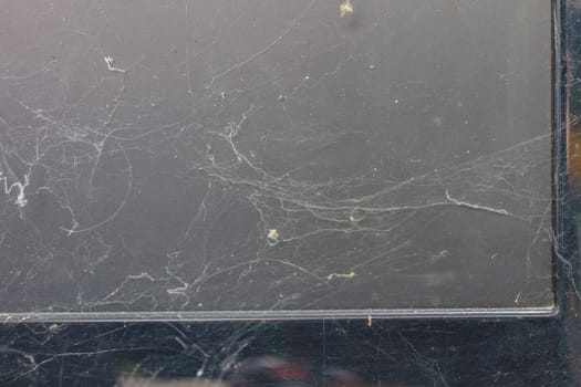 close up computer with full of dust and cobweb