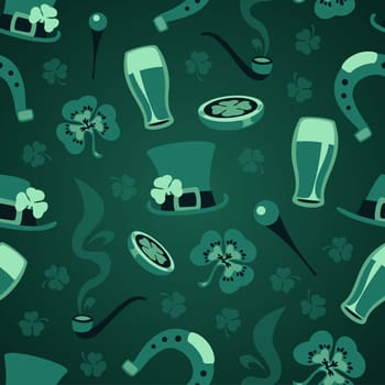St. Patrick's Day's seamless texture. Editable pattern in swatches.
