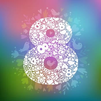 March 8 is composed of romantic shapes