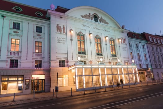 Vienna Concert Hall at night,architecture and landmarks in Vienna