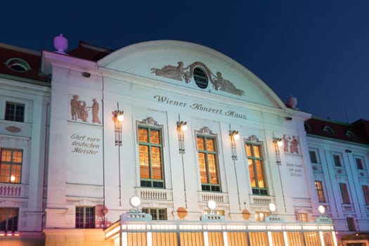 Vienna Concert Hall at night,architecture and landmarks in Vienna