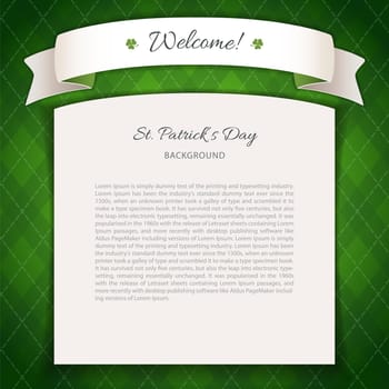 Green St Patricks Day Background with Copy Space. In the EPS file, each element is grouped separately. Clipping paths included in additional jpg format.