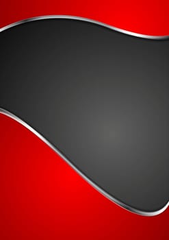 Abstract wavy template. Metallic style. Vector design