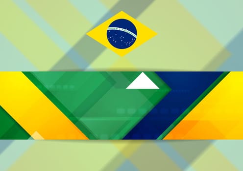 Tech geometry vector background in Brazilian colors