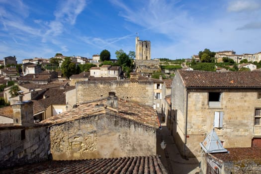 view of saint emilion, in aquitaine, france
