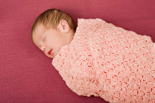 young baby sleeping, studio picture