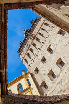 Clock Tower in Old Town of Sighisoara, Romania