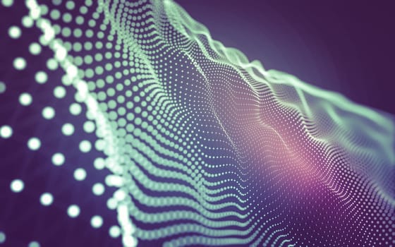 Abstract background. Molecules technology with polygonal shapes, connecting dots and lines. Connection structure. Big data visualization.