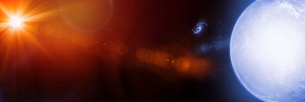 Celestial Art, Stars and Galaxies in Outer Space Showing the Beauty of Space exploration. Planet Texture furnished by NASA, 3d Render, 3d Illustration