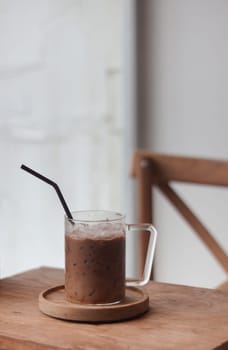 Iced coffee in coffee shop, stock photo