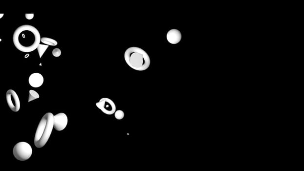 The 3d rendering of abstract background ratation geometric primitive shapes