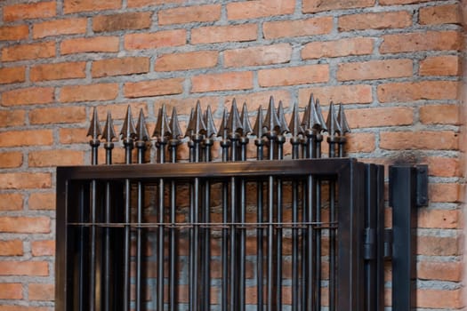 Aluminum Fence in private zone, stock photo