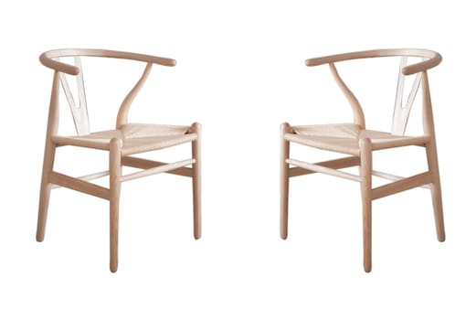 Brown chair isolated on white background with clipping path