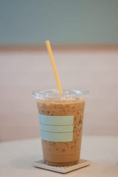 Iced coffee in coffee shop, stock photo