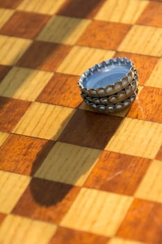 caps on a chessboard