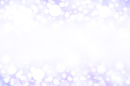 Abstract blurred festive delicate winter christmas or Happy New Year background with shiny pink and white bokeh lighted stars. Blank white copy space. Card concept.