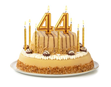 Festive cake with golden candles - Number 44