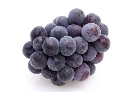 bunch of ripe purple grapes isolated on white background