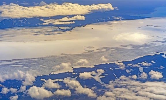Aerial View of the Langjokull Glacier in Iceland