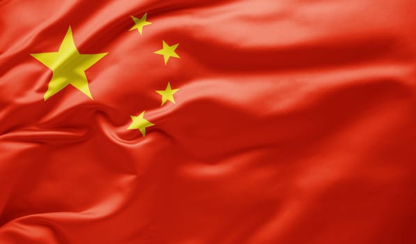 Waving national flag of China