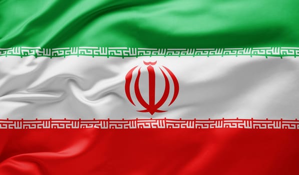 Waving national flag of Iran