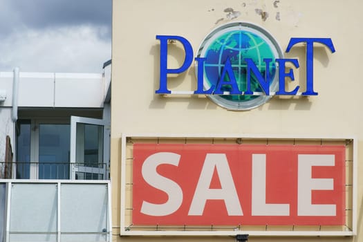 Taunusstein-Wehen, Germany - August 18, 2019: The logo of Planet Fashion World a department store on August 18, 2019 in Taunusstein-Wehen...