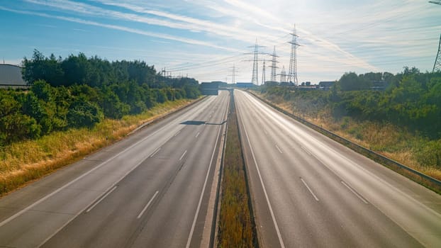 Lots of Trucks and cars on a Highway - transportation concept