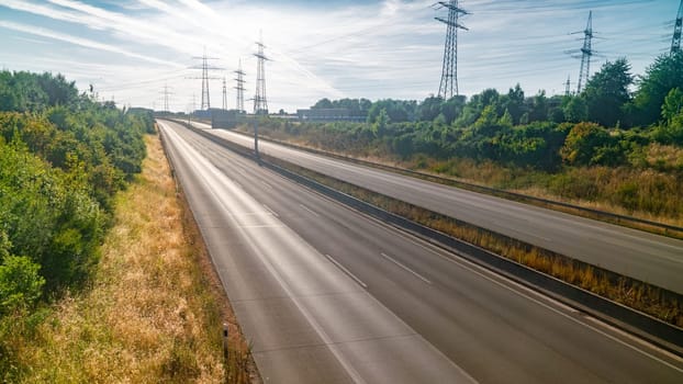 Lots of Trucks and cars on a Highway - transportation concept
