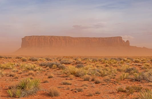 Dust Storm in the Desert in Monument Valley, Arizona