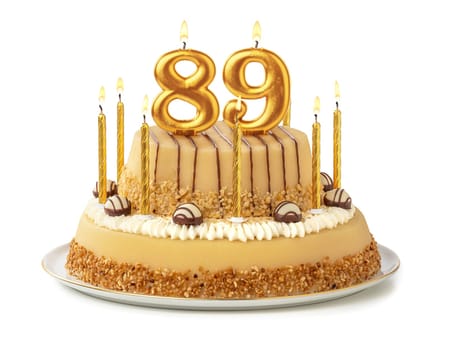 Festive cake with golden candles - Number 89