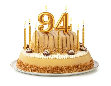 Festive cake with golden candles - Number 94