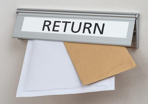 A letterbox with the label Return