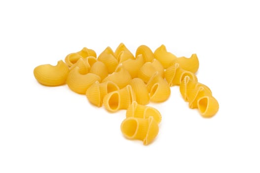 Pipe rigate Italian pasta isolated on white background