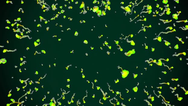3d illustrations, The movement of the Free-form clouds, such as small green leaves