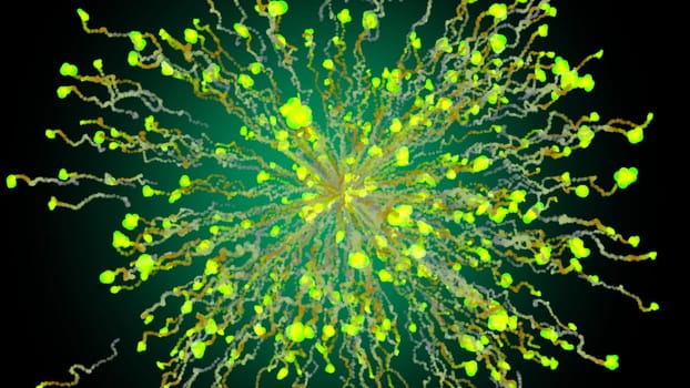 3d illustrations, The movement of the Free-form clouds, such as small green leaves