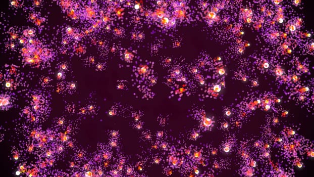 3D illustration, The ball circle, small ball, free movement are breaking out from the centre and letting the particles spread.