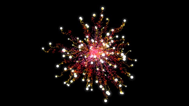 3D illustration, The ball circle, small ball, free movement are breaking out from the centre and letting the particles spread.