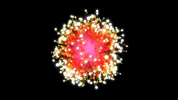 3D illustration, The explosion of the circle of the ball, 3 explosive forces. Independent movement is separated from the centre and let the particles spread out.