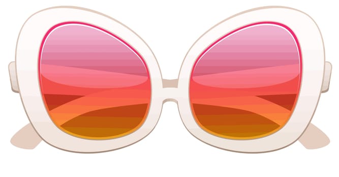sunglasses white pink uv protection style vintage illustration