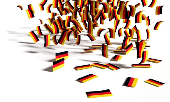 Many flags from Germany are falling to the ground
