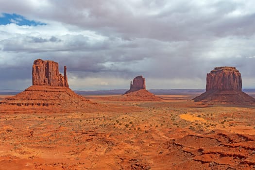 Lonely Sentinels in the Desert in Monument Valley in Arizona