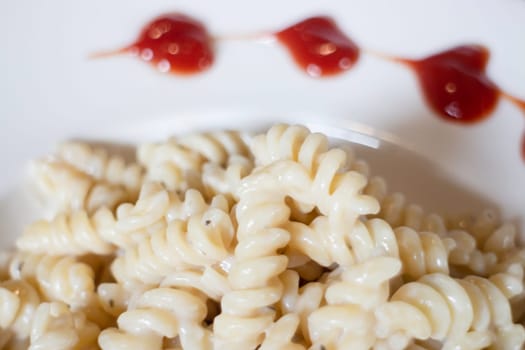 Homemade pasta cheese sauce meal, stock photo