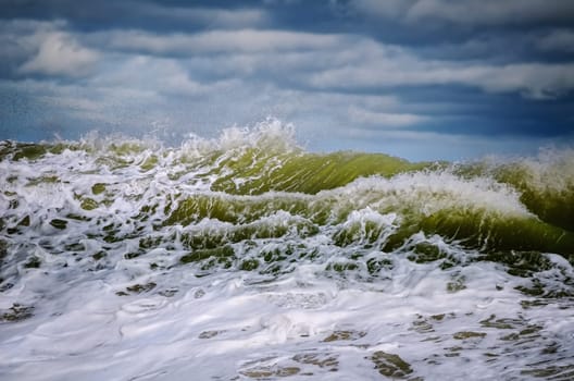 Big Wave During the Storm on the Black Sea