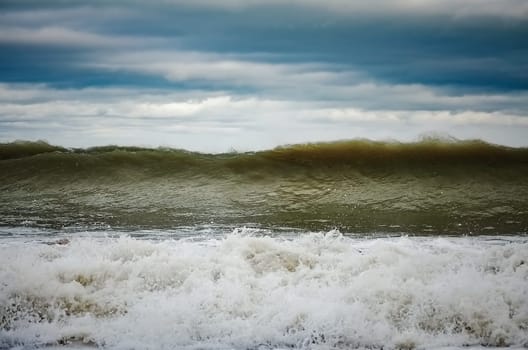 Big Wave During the Storm on the Black Sea