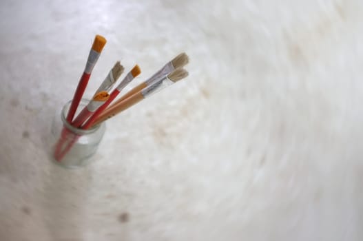 Paint brushes in a jar , Concept art background