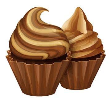 chocolate cupcake dessert sweet brown illustration double