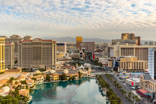 Las Vegas strip Aerial view cityscape in Nevada USA
